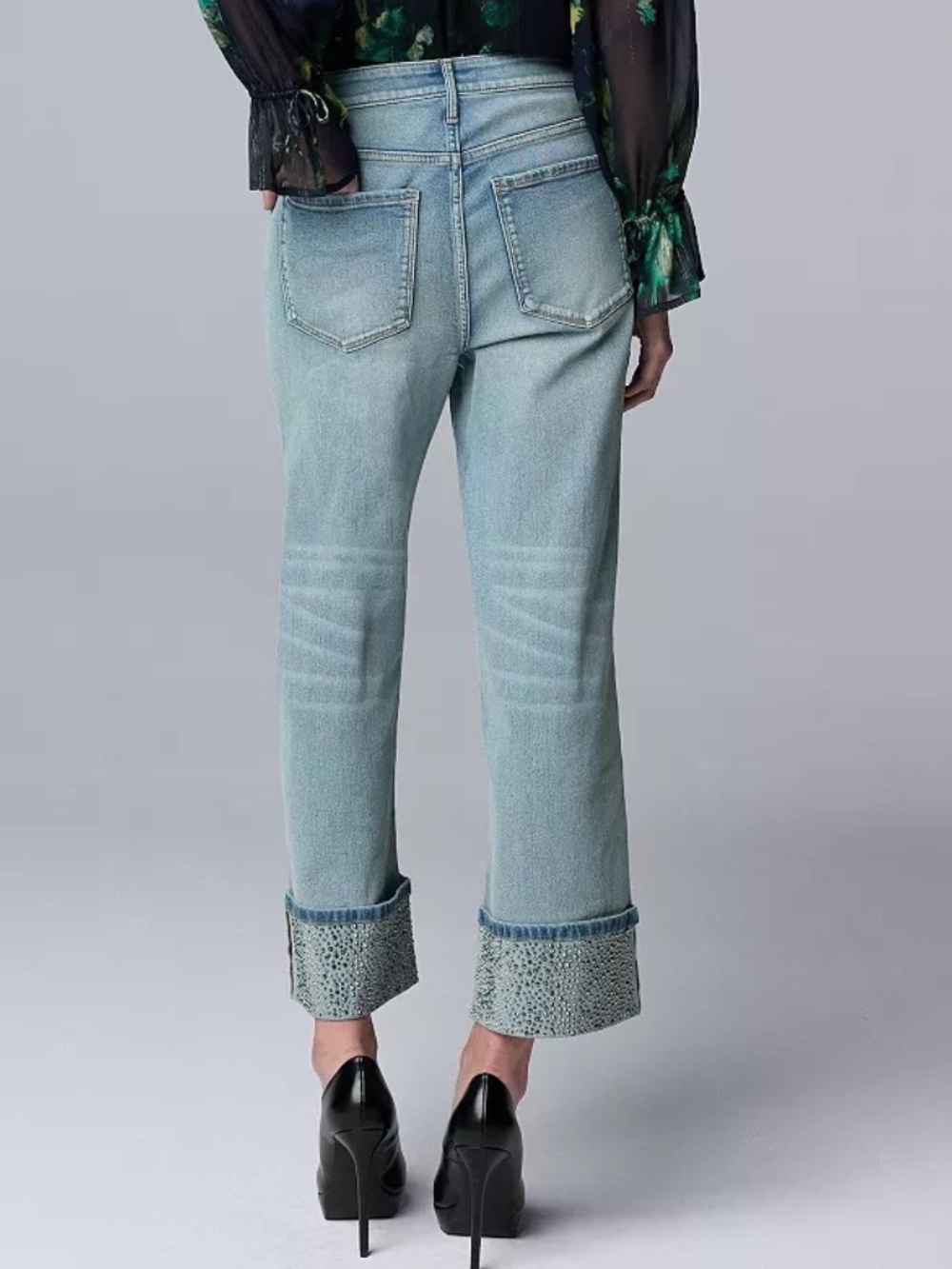 Women's Simply Vera Vera Wang Embellished High Rise Ankle Jeans - Size 2